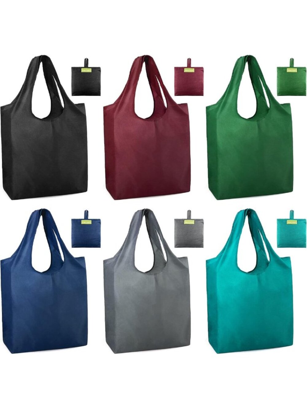 Large Reusable Tote Bag - Foldable Travel Grocery Bags, Collapsible Cloth Tote